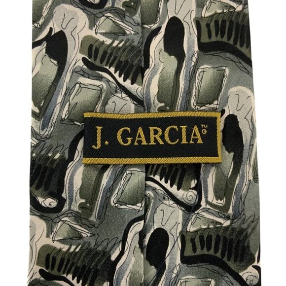J Garcia Courtyard Performance 10th Anniversary Ltd Ed Silk Tie Gray Silver 1996 - Picture 4 of 5